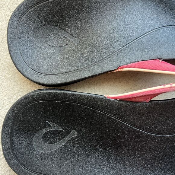 Olukai Ho'opio Tropical Print Thong Flip Flop Sandals Women 5-6 Casual Beach - Picture 13 of 14